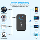 1Mii Bluetooth AUX Adapter for Car,Bluetooth 5.2 Wireless Audio Receiver for Home Stereo/Car Stereo/Wired Headphones/Speaker