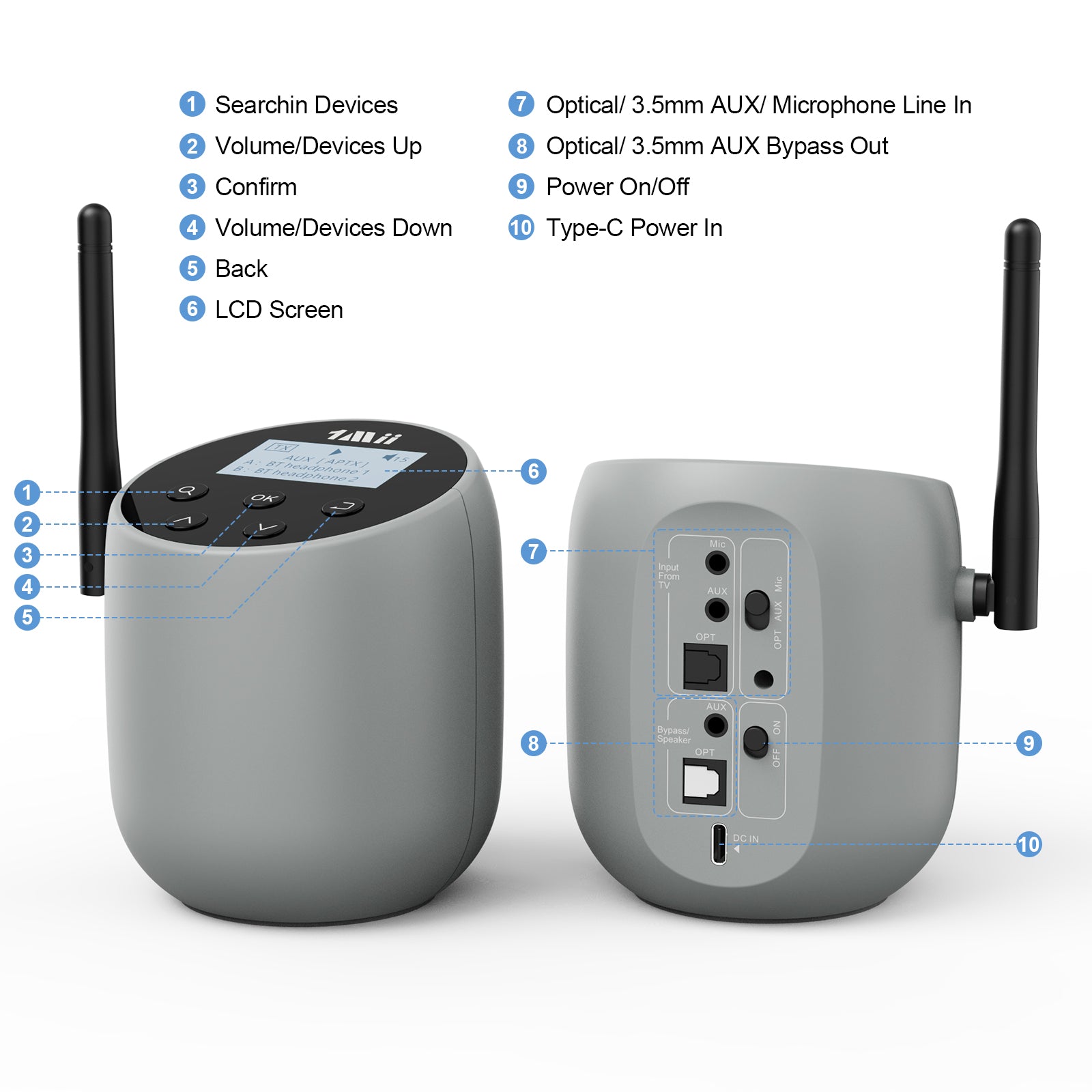 1Mii DS70 Bluetooth 5.2 Audio Transmitter