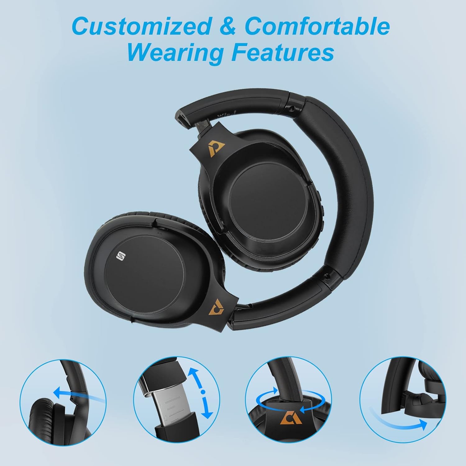 Ankbit E500 Bluetooth Active Noise Cancelling Headphones