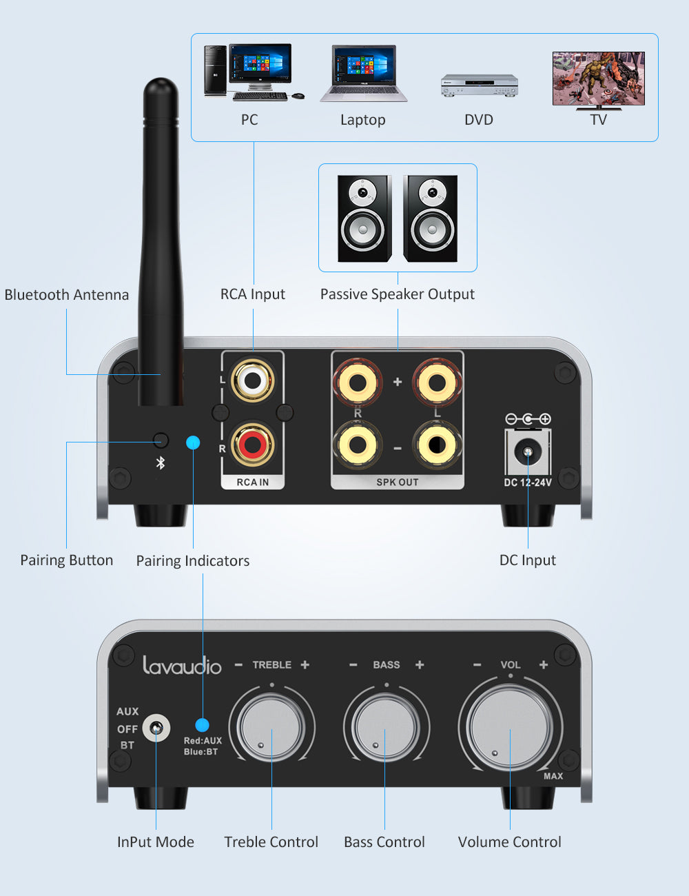 Amplificador de audio de alta resolución Lavaudio DS300