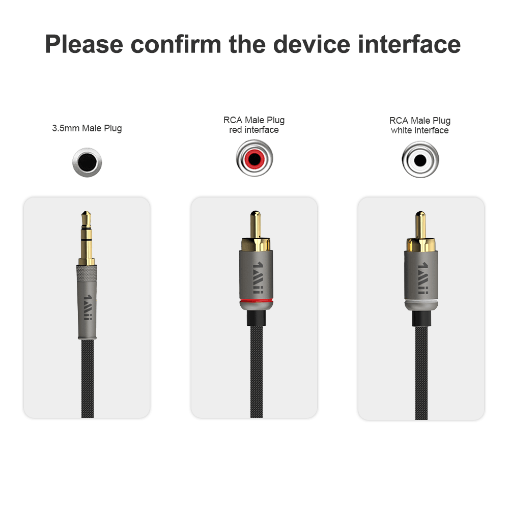 3.5mm Male to 2RCA Male Stereo Audio Cable - 1mii.shop